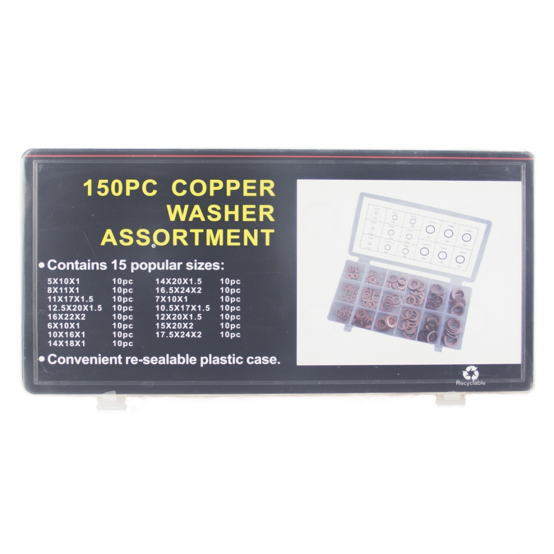 Набор прокладок (сальники медные 150 шт)(6043)