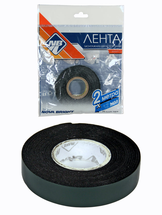 Скотч двухсторонний "Nova Bright" зеленый, 12 мм х 2м