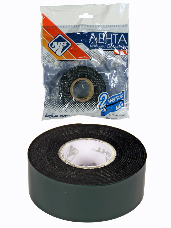 Скотч двухсторонний "Nova Bright" зеленый, 22 мм х 2м