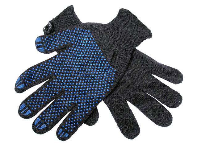 Перчатки х/б с ПВХ покрытием 10 класс (черные)